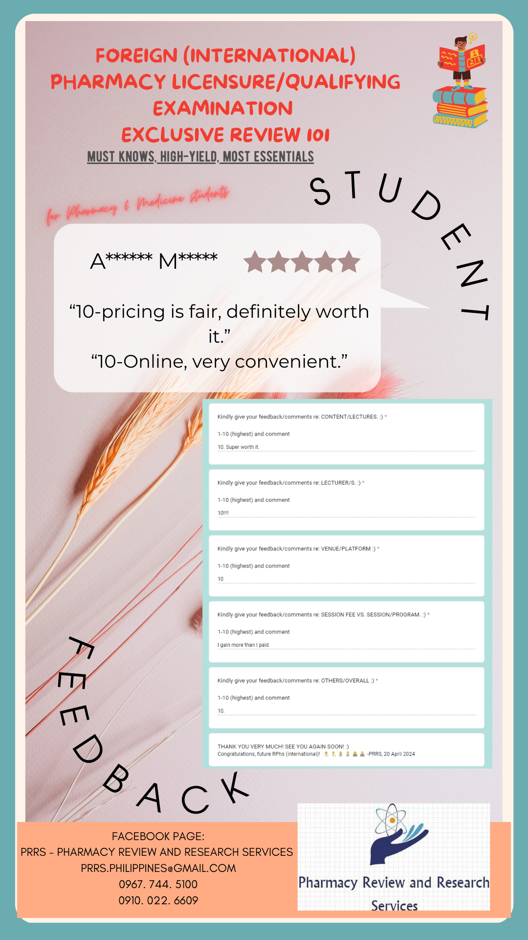 𝗣𝗥𝗥𝗦 𝗙𝗼𝗿𝗲𝗶𝗴𝗻 𝗣𝗵𝗮𝗿𝗺𝗮𝗰𝘆 (𝗜𝗻𝘁𝗲𝗿𝗻𝗮𝘁𝗶𝗼𝗻𝗮𝗹) 𝗘𝘅𝗮𝗺𝗶𝗻𝗮𝘁𝗶𝗼𝗻 𝗥𝗲𝘃𝗶𝗲𝘄 𝟭𝟬𝟭 - 𝗠𝗨𝗦𝗧 𝗞𝗡𝗢𝗪𝗦. 𝗛𝗜𝗚𝗛-𝗬𝗜𝗘𝗟𝗗. 𝗠𝗢𝗦𝗧 𝗘𝗦𝗦𝗘𝗡𝗧𝗜𝗔𝗟𝗦.